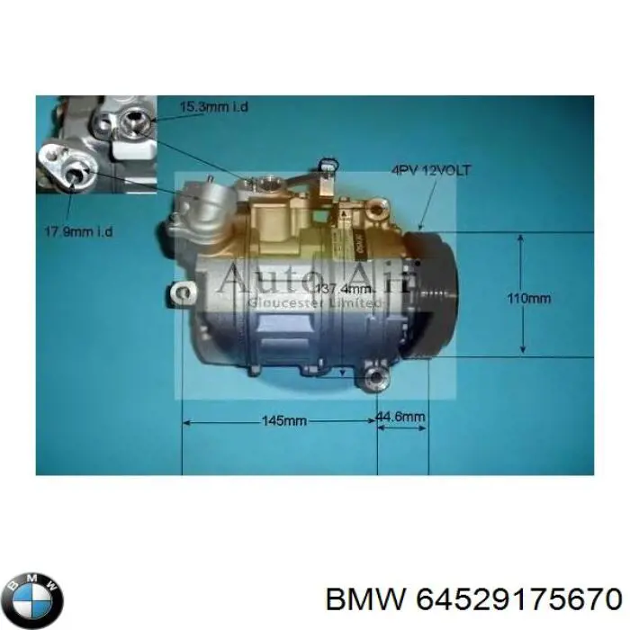 64529175670 BMW compresor de aire acondicionado