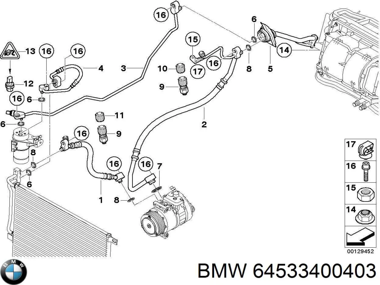 Manguera de aire acondicionado de radiador al deshidratador BMW 64533400403 precio, desde 66,79 EUR