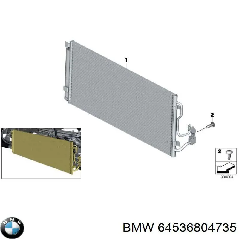 64536804735 BMW Radiador de aire acondicionado