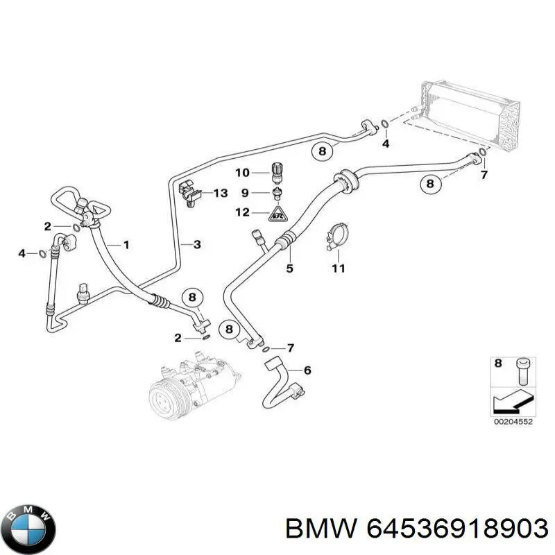 Manguera de aire acondicionado de compresor al condensador BMW 64536918903 precio, desde 107,45 EUR