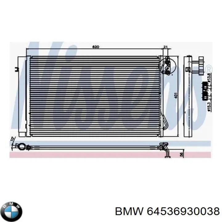 64536930038 BMW condensador aire acondicionado