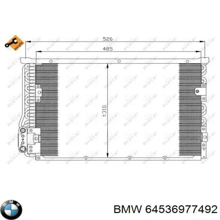 Aire acondicionado capacitor BMW 64536977492 precio, desde 106,00 EUR