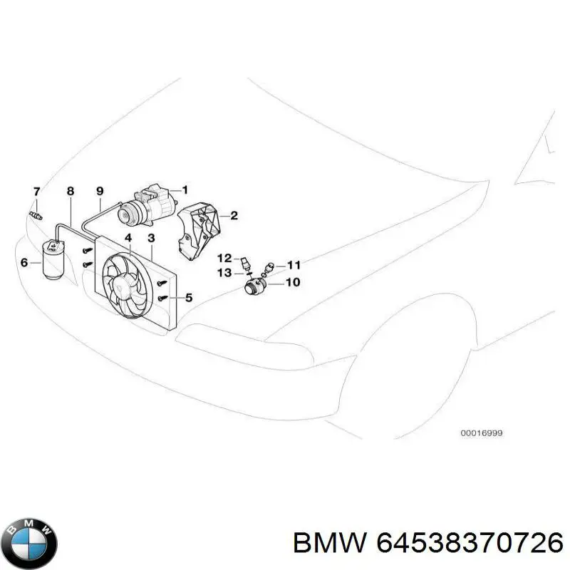 Manguera de aire acondicionado de compresor al condensador BMW 64538370726 precio, desde 81,31 EUR