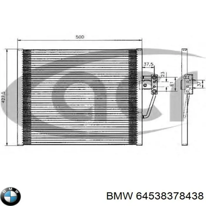 64538378438 BMW condensador aire acondicionado