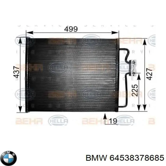 64538378685 BMW condensador aire acondicionado