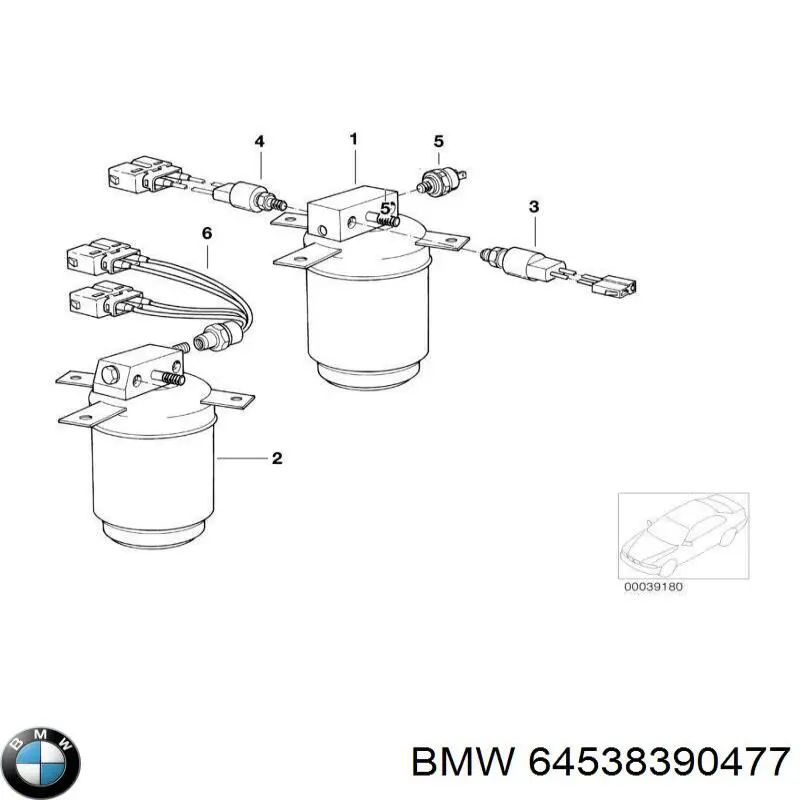 64538390477 BMW presostato, aire acondicionado