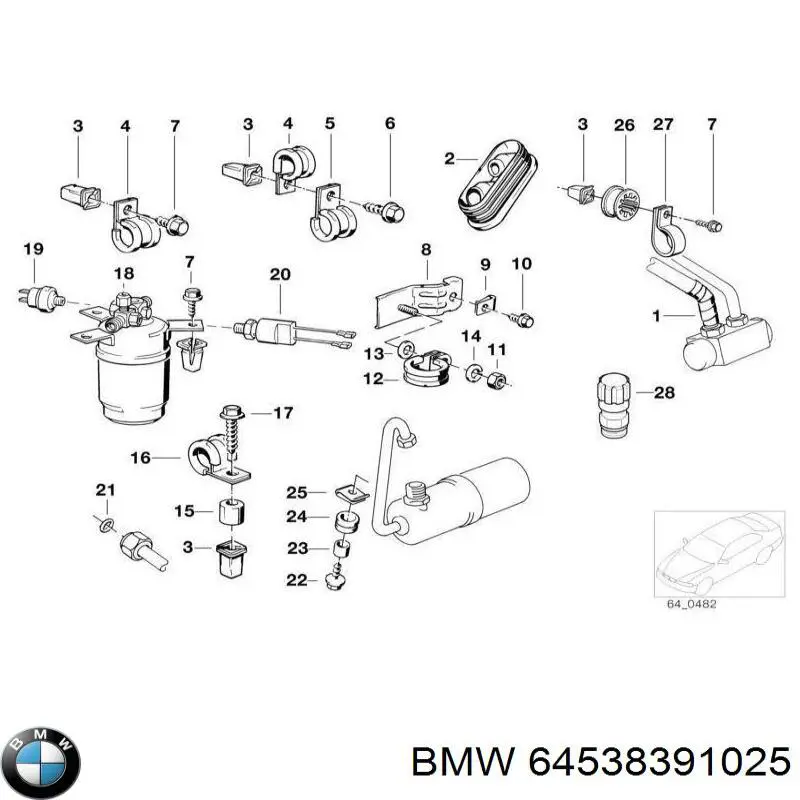 64538391025 BMW filtro deshidratador