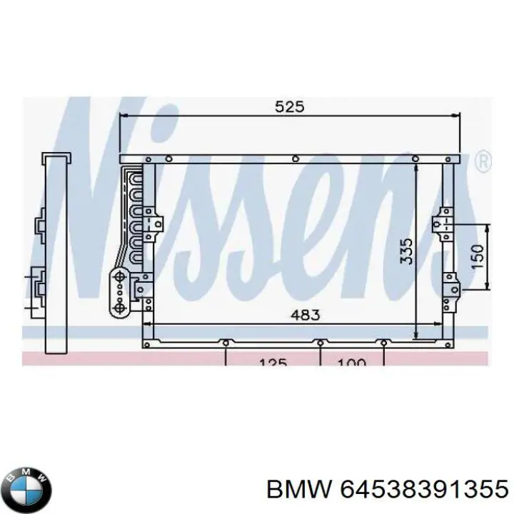 Condensador aire acondicionado 64538391355 BMW