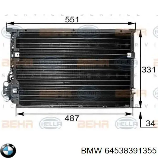 Aire acondicionado capacitor BMW 64538391355 precio, desde 106,00 EUR