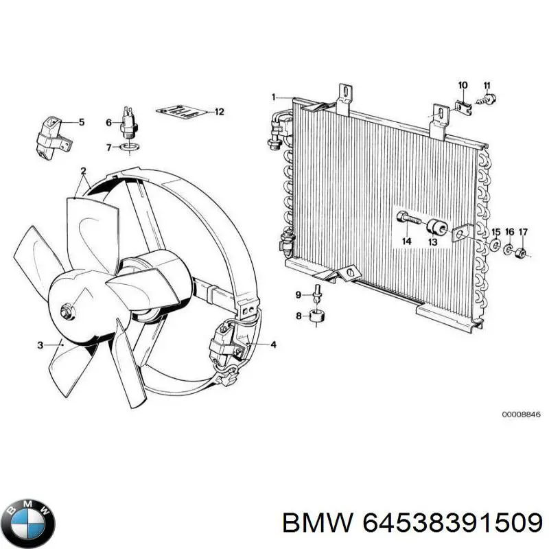 64538391509 BMW condensador aire acondicionado