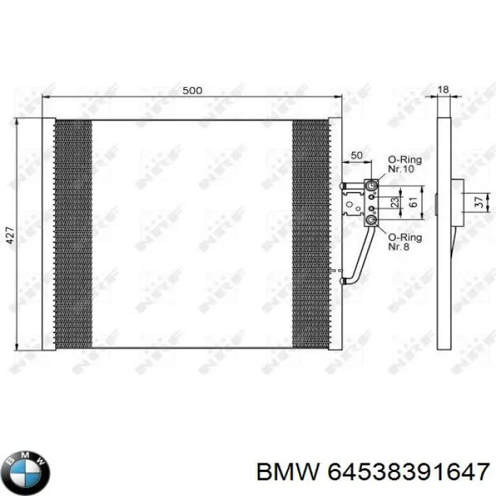 Condensador aire acondicionado 64538391647 BMW