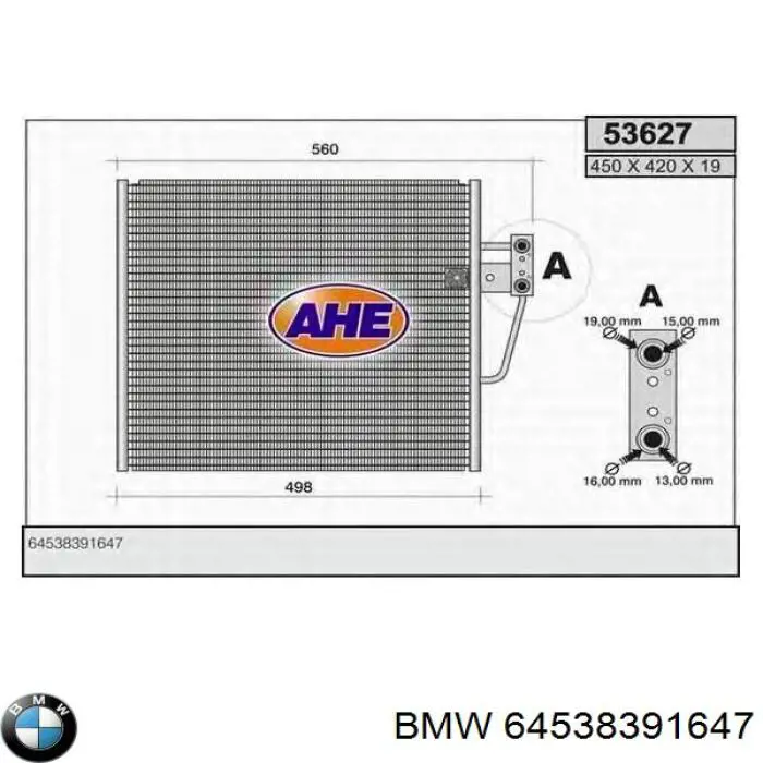 64538391647 BMW condensador aire acondicionado