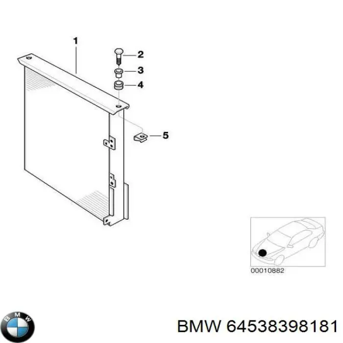 64538398181 BMW condensador aire acondicionado