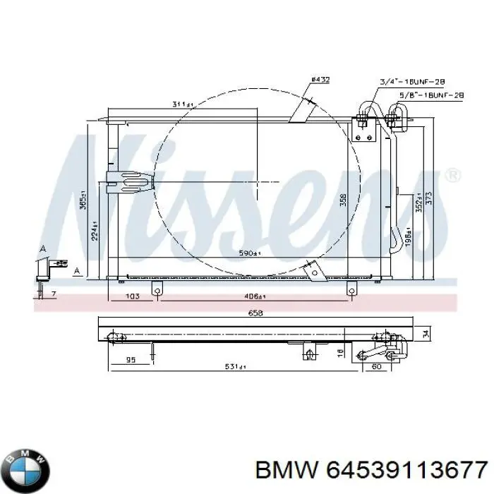 64539113677 BMW condensador aire acondicionado