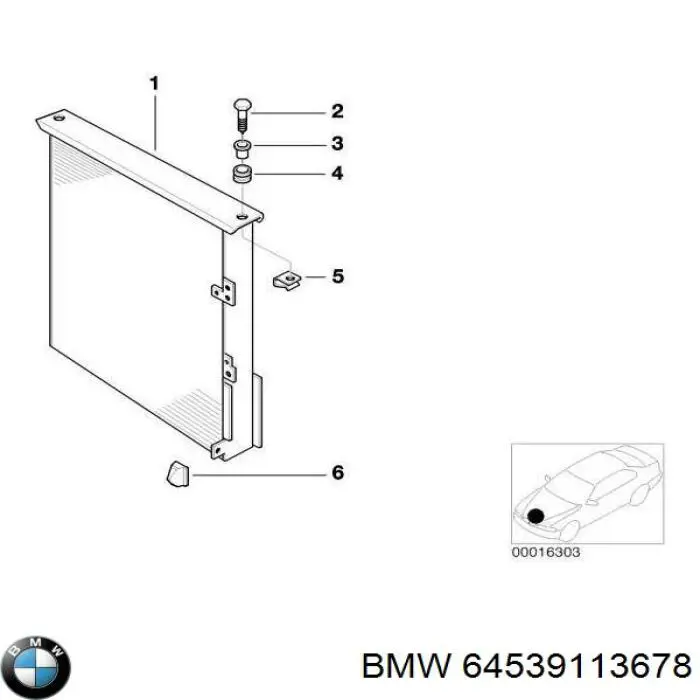 64539113678 BMW condensador aire acondicionado