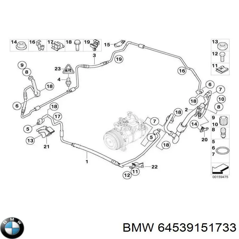 Manguera de aire acondicionado de condensador a evaporador BMW 64539151733 precio, desde 97,09 EUR