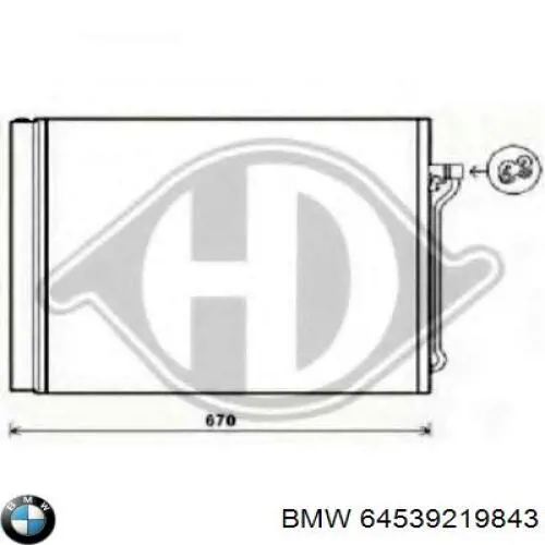 64539219843 BMW condensador aire acondicionado