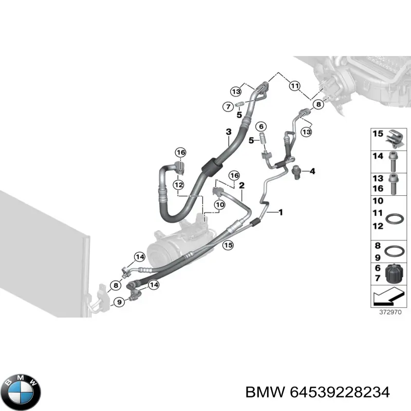Manguera de aire acondicionado de condensador a evaporador BMW 64539228234 precio, desde 124,87 EUR