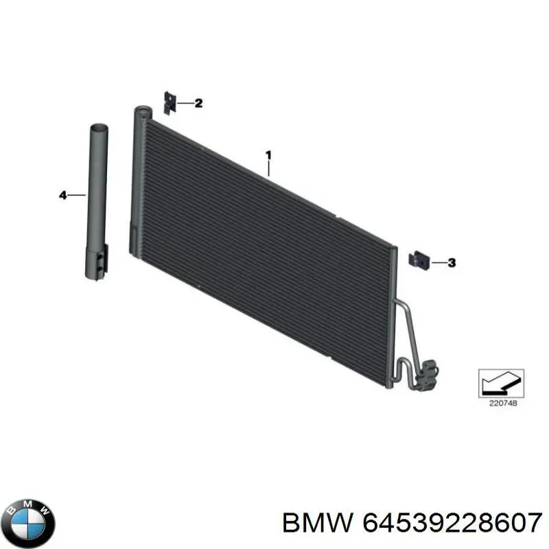 64539228607 BMW condensador aire acondicionado