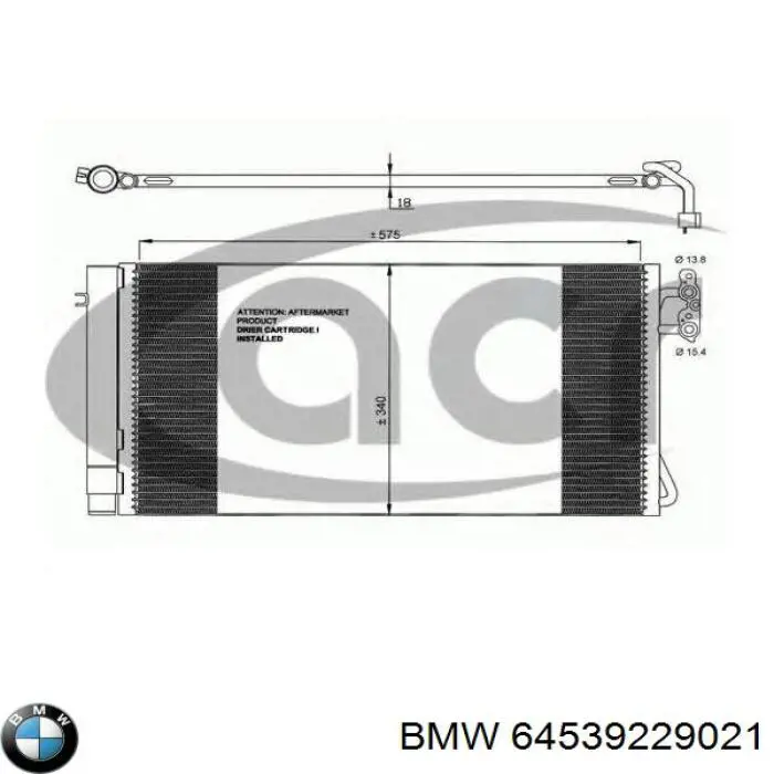 Condensador aire acondicionado 64539229021 BMW
