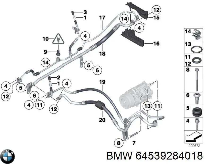 64539284018 BMW junta, tubo de escape