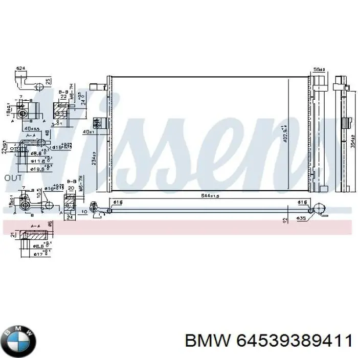 Comprar 64539389411 BMW Condensador de aire acondicionado