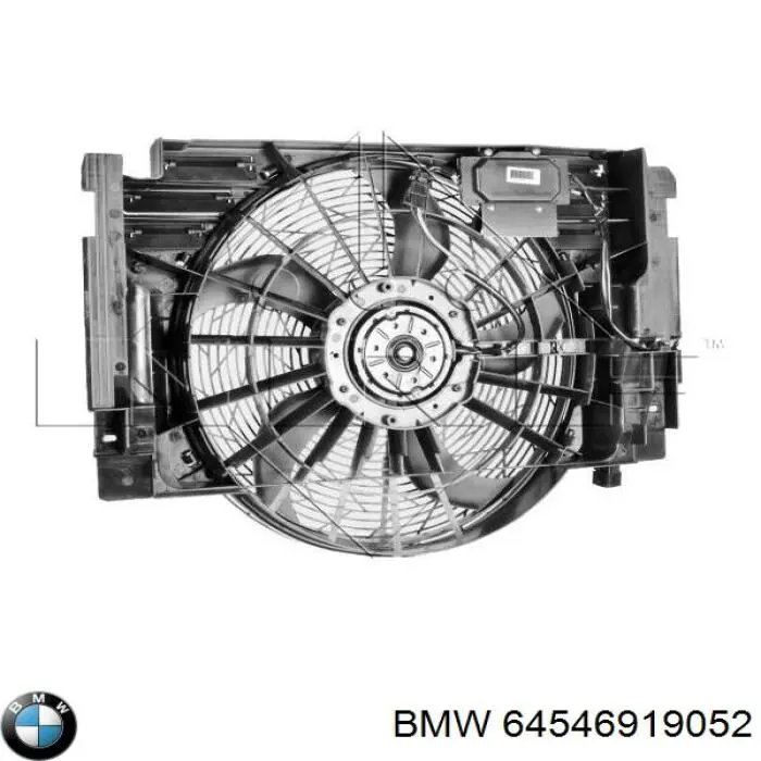 64546919052 BMW difusor de radiador, aire acondicionado, completo con motor y rodete