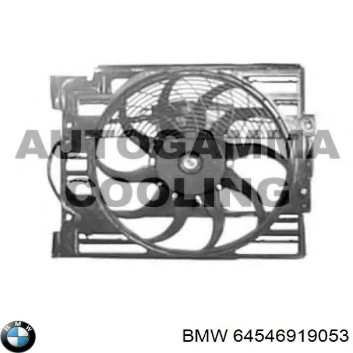 64546919053 BMW difusor de radiador, ventilador de refrigeración, condensador del aire acondicionado, completo con motor y rodete