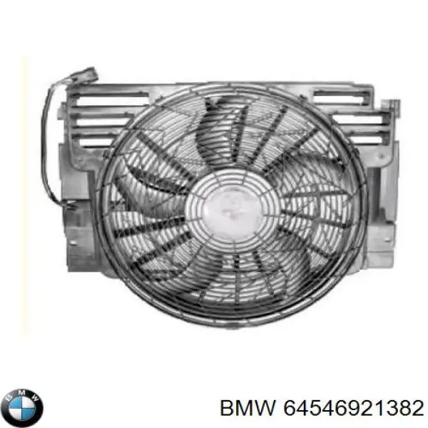 64546921382 BMW difusor de radiador, aire acondicionado, completo con motor y rodete