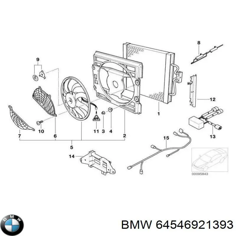 64546921393 BMW rodete ventilador, refrigeración de motor