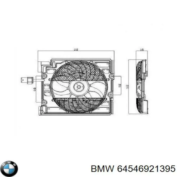 Comprar 64546921395 BMW Difusor del radiador del aire acondicionado con ventilador y motor