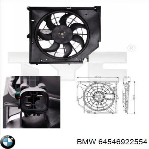 Ventilador, refrigeración motor BMW 64546922554 precio, desde 176,26 EUR