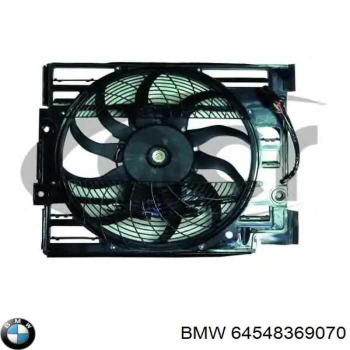 64548369070 BMW difusor de radiador, ventilador de refrigeración, condensador del aire acondicionado, completo con motor y rodete