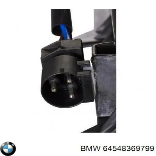 64548369799 BMW difusor de radiador, aire acondicionado, completo con motor y rodete