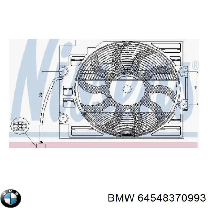 64548370993 BMW ventilador (rodete +motor aire acondicionado con electromotor completo)
