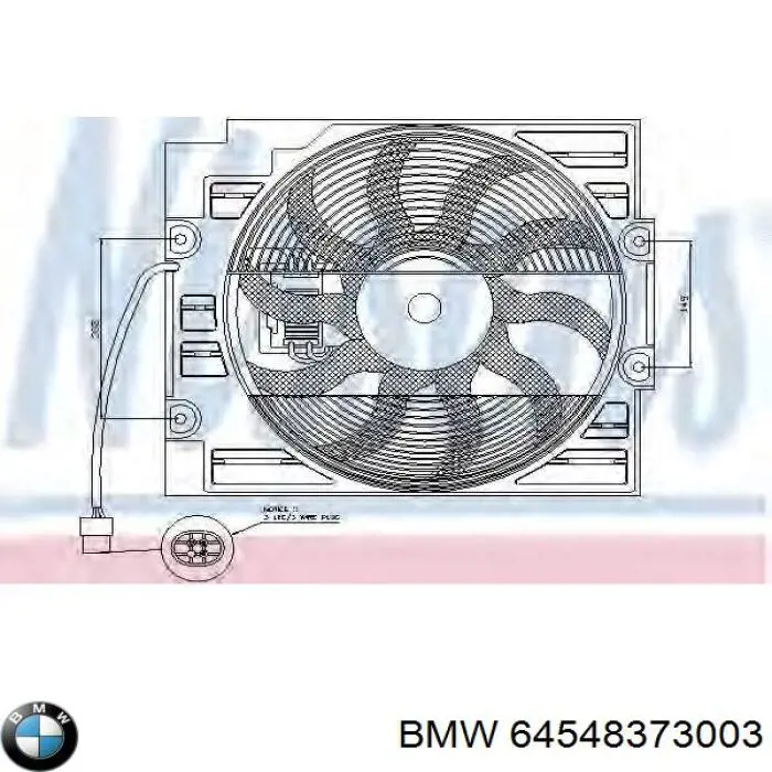 64548373003 BMW ventilador (rodete +motor aire acondicionado con electromotor completo)