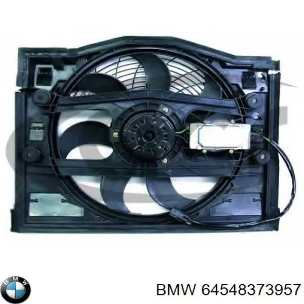 64548373957 BMW difusor de radiador, ventilador de refrigeración, condensador del aire acondicionado, completo con motor y rodete