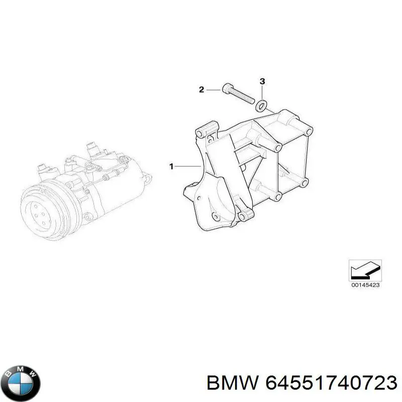 64551740723 BMW Soporte del compresor de aire acondicionado