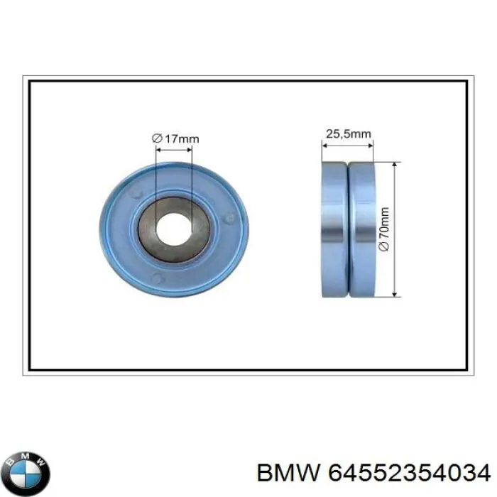 Polea tensora correa poli V 64552354034 BMW