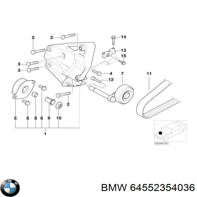 Comprar 64552354036 BMW Polea tensora, correa poli V