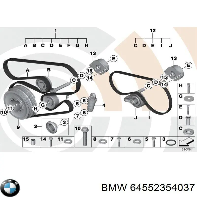 Comprar 64552354037 BMW Tensor de correa poli V 
