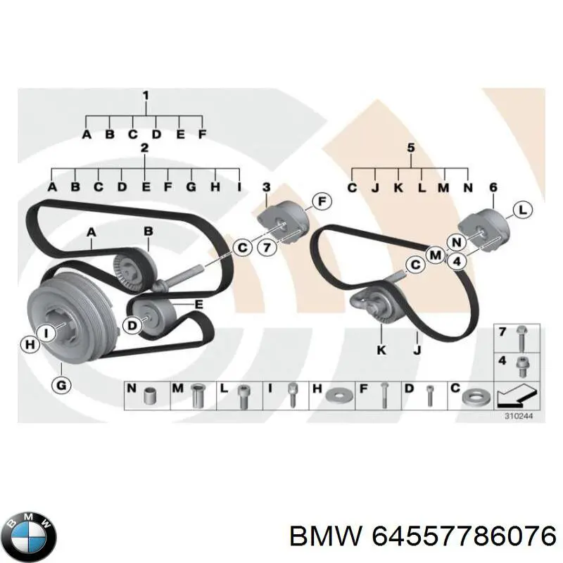 Comprar 64557786076 BMW Tensor de correa poli V 