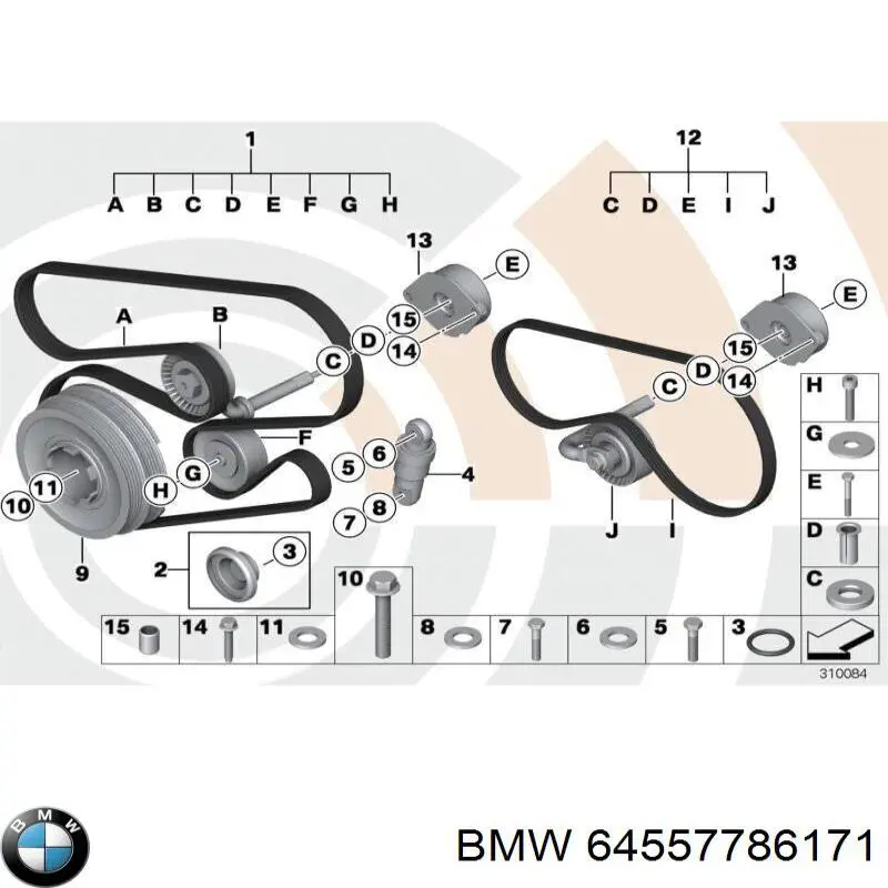 Comprar 64557786171 BMW Correa trapezoidal