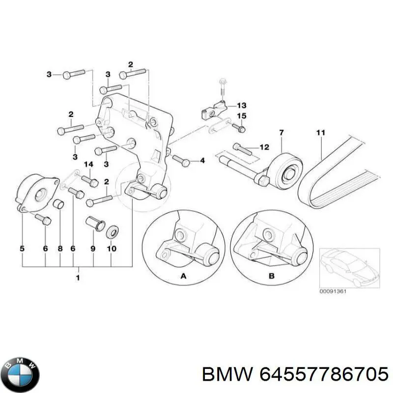 Comprar 64557786705 BMW Correa trapezoidal