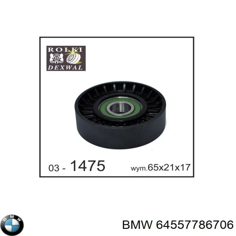 Polea tensora correa poli V 64557786706 BMW