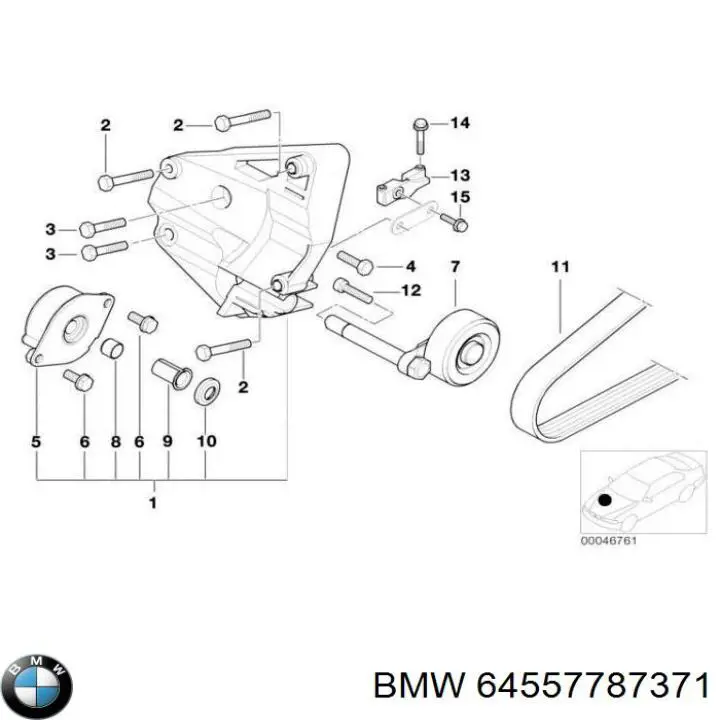 Comprar 64557787371 BMW Tensor de correa poli V 