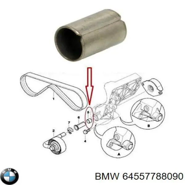 Buje del amortiguador del tensor de la correa de transmisión BMW 64557788090 precio, desde 10,68 EUR