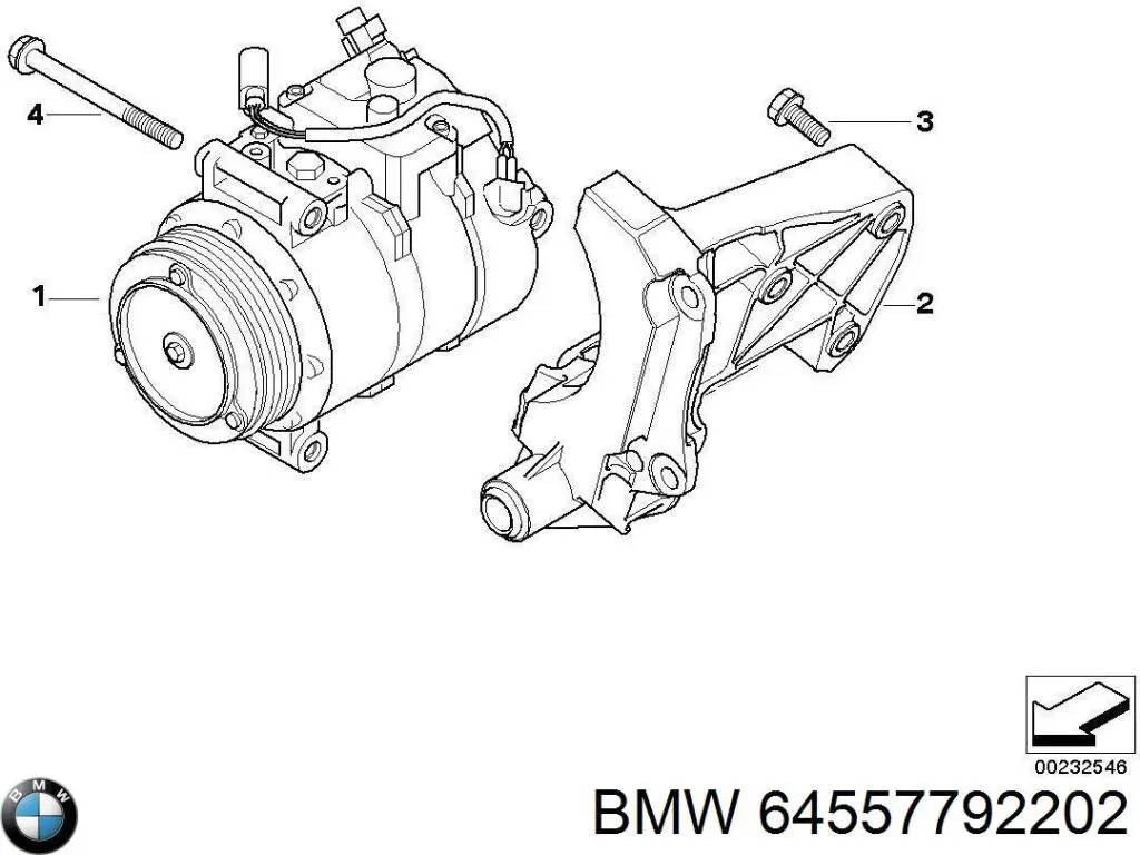 Compresor De Aire Acondicionado Soporte BMW 64557792202