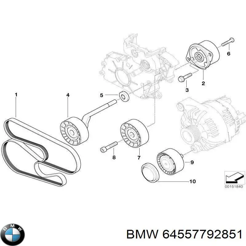 Correa accesorios BMW 64557792851