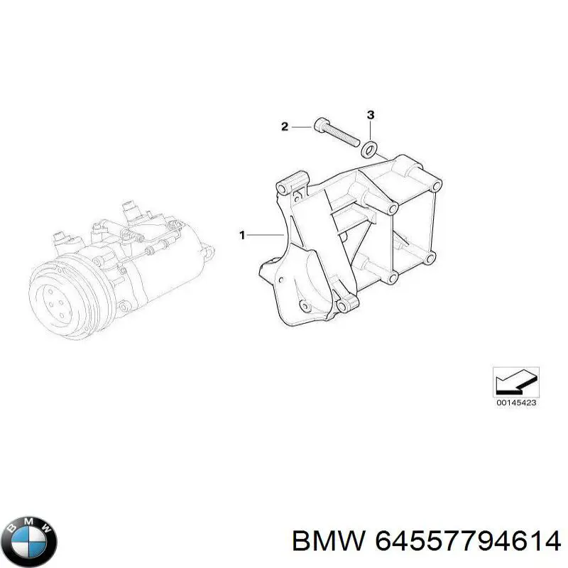 64557794614 BMW compresor de aire acondicionado soporte